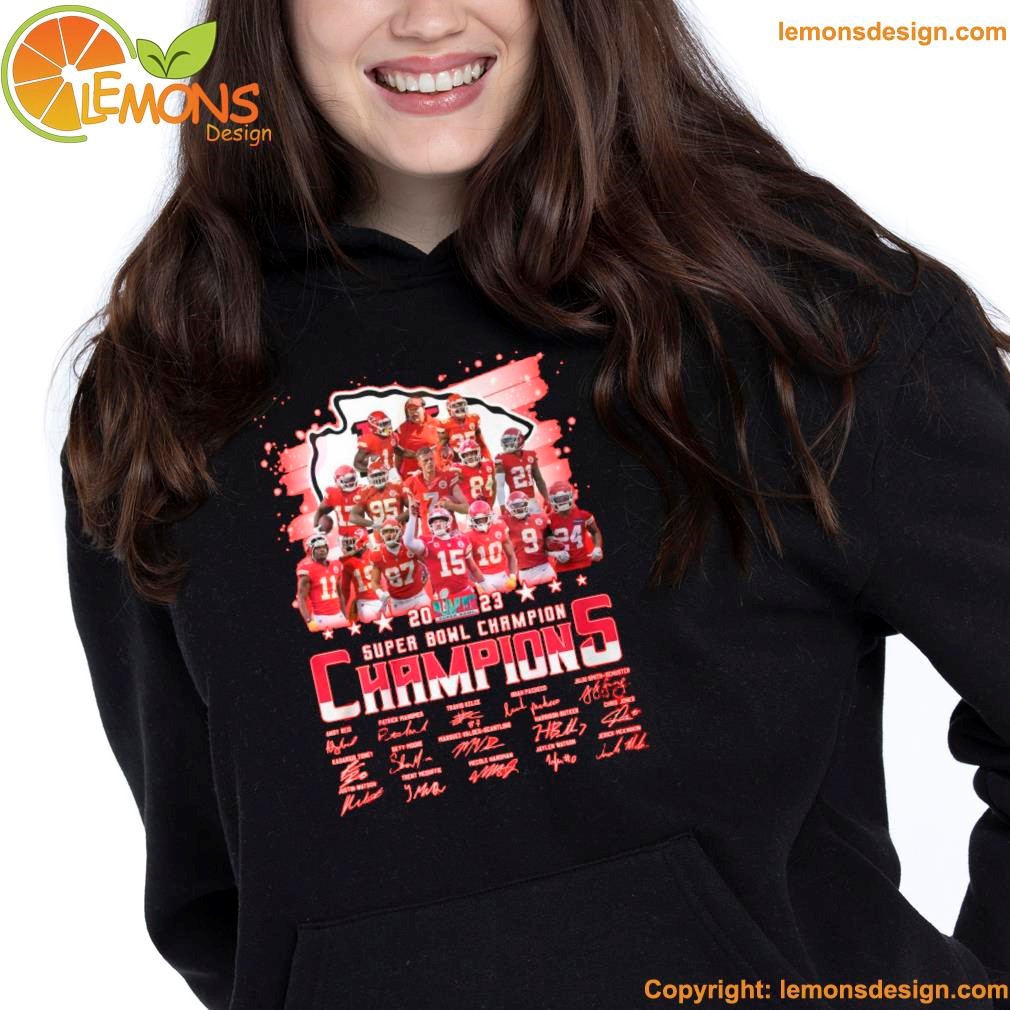 Kansas City Chiefs 2023 Super Bowl LVII Champions Signature T-Shirt